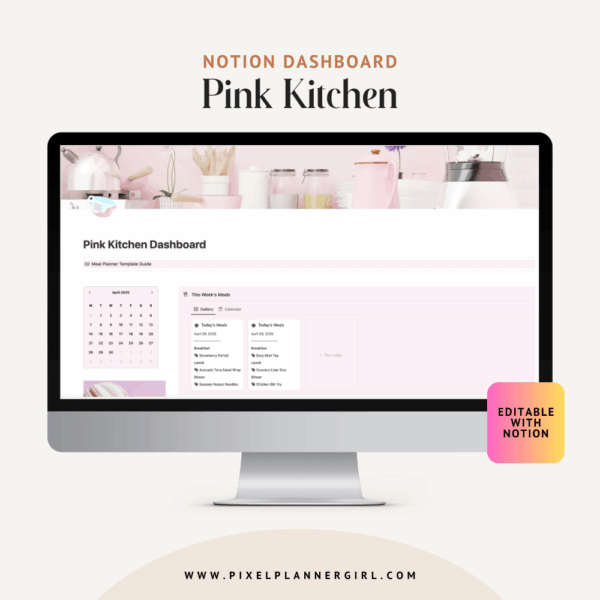 Pink Kitchen Dashboard