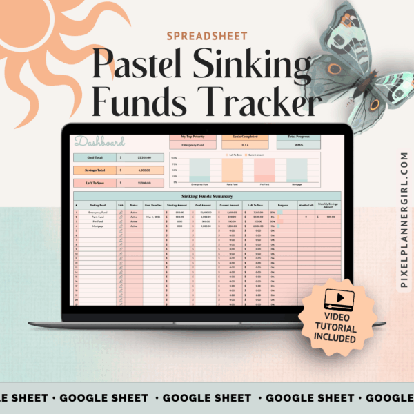 Pastel Sinking Funds Tracker