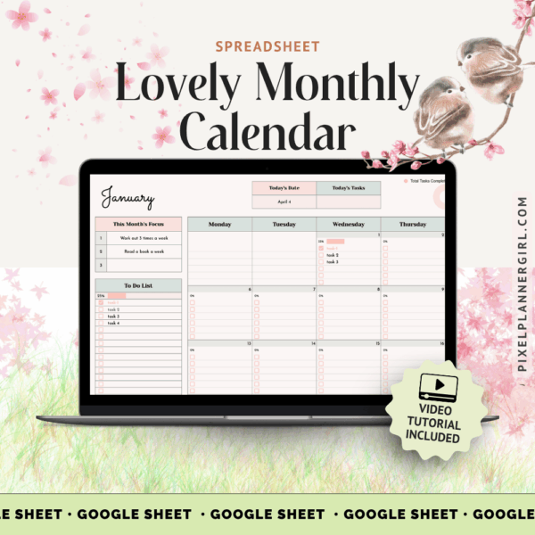 Lovely Monthly Calendar